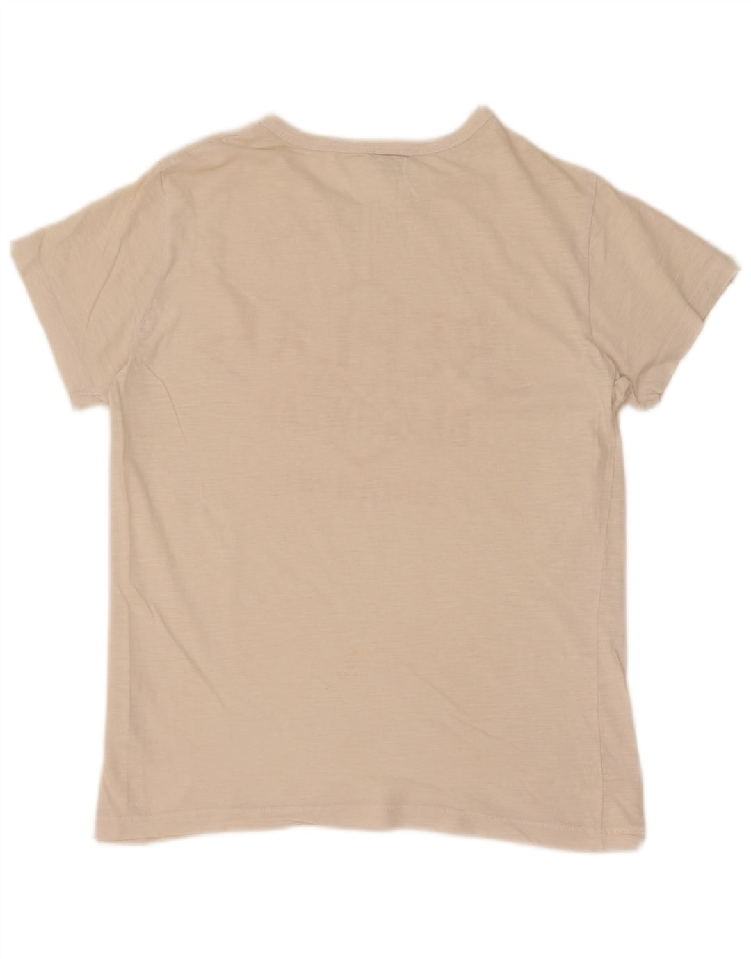 Replay Dame Grafisk T-Shirt Top UK 12 Medium Off White Bomuld