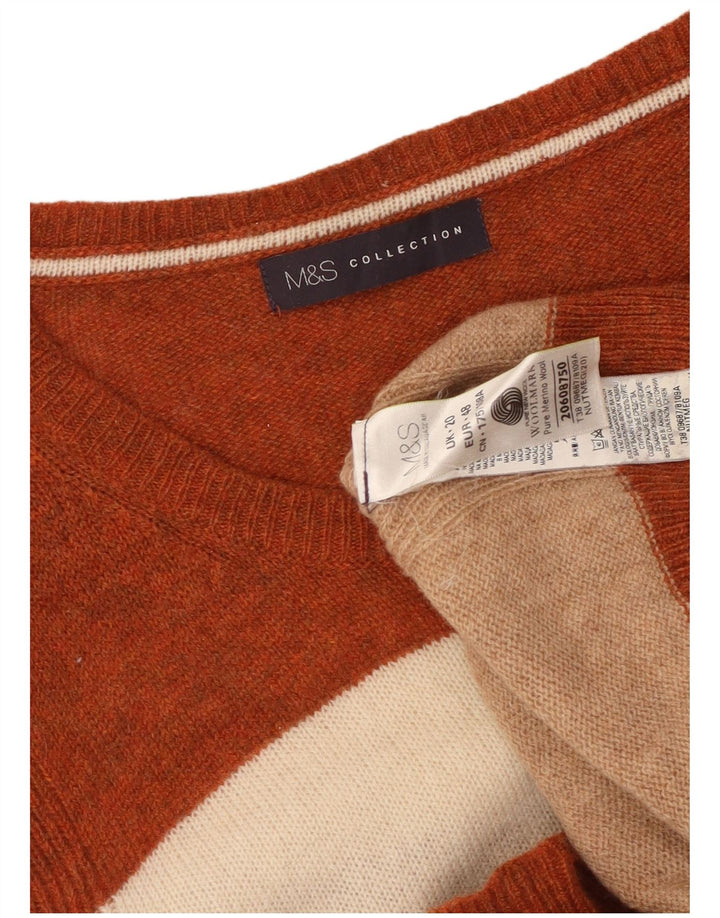 Marks & Spencer Dame Boat Neck Jumper Sweater UK 20 2XL Flerfarvet