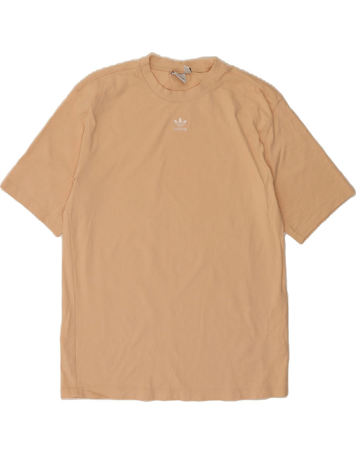 ADIDAS Womens Oversized T-Shirt Top UK 8 Small  Beige Cotton Vintage Adidas and Second-Hand Adidas from Messina Hembry 