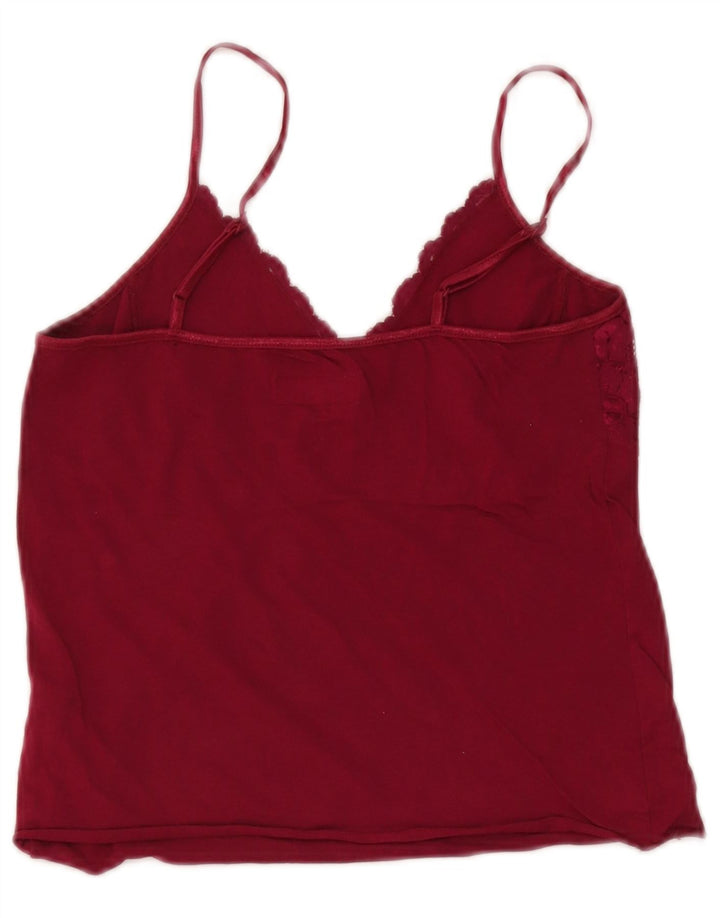 Jigsaw Womens Crop Cami Top UK 10 Small Burgundy Modal