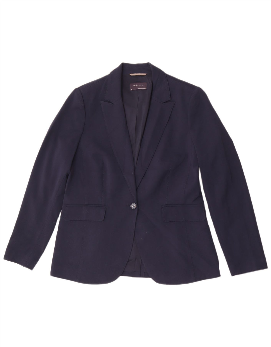 Marks & Spencer Dame 1 Knap Blazer Jacket UK 14 Large Navy Blue
