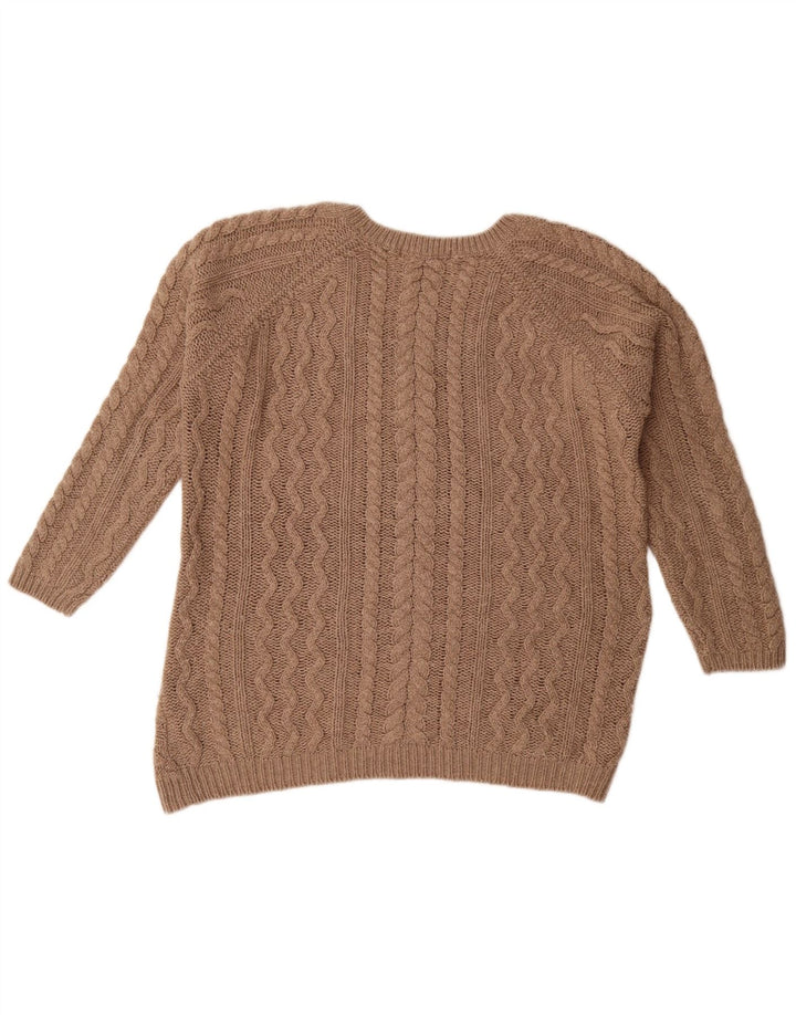 Marks & Spencer Dame Oversized Crew Neck sweater UK 14 Large Brown