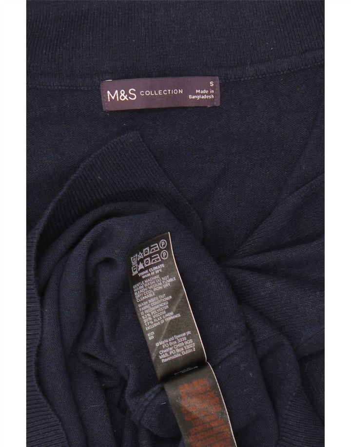 Marks & Spencer Damevest Tank Top UK 10 Small Navy Blue Polyester