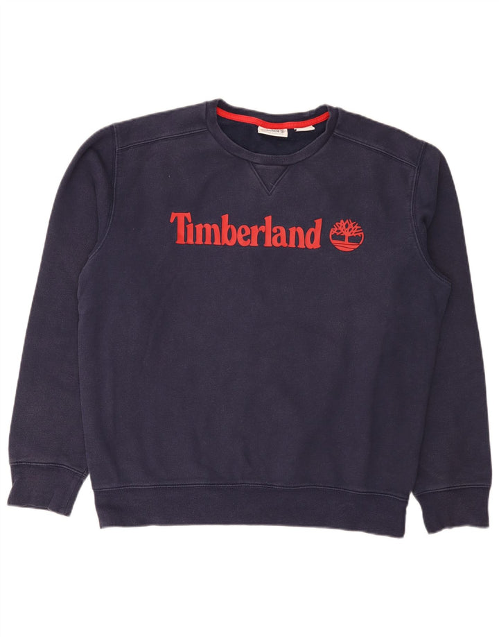Timberland Herre grafisk sweatshirt jumper stor marineblå bomuld