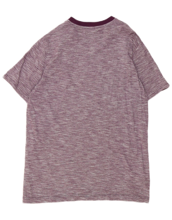 Penguin Herre T-Shirt Top Stor Lilla Flecked Bomuld