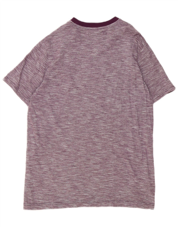 Penguin Herre T-Shirt Top Stor Lilla Flecked Bomuld