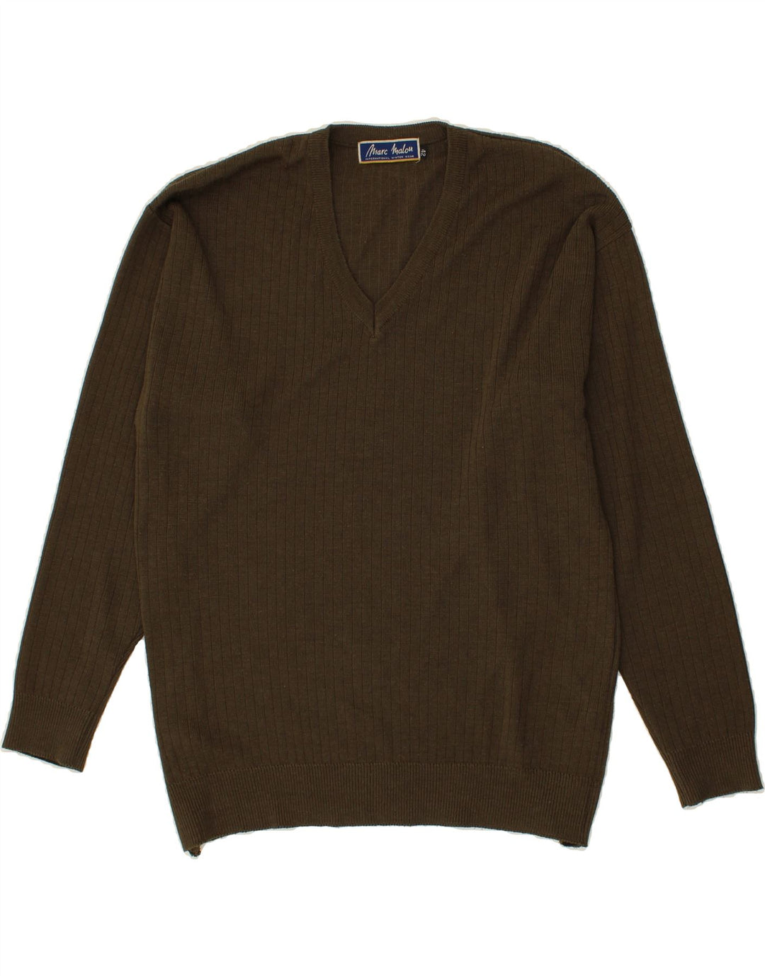 MARC MALOU Mens V-Neck Jumper Sweater UK 42 Large Green Vintage Marc Malou and Second-Hand Marc Malou from Messina Hembry 