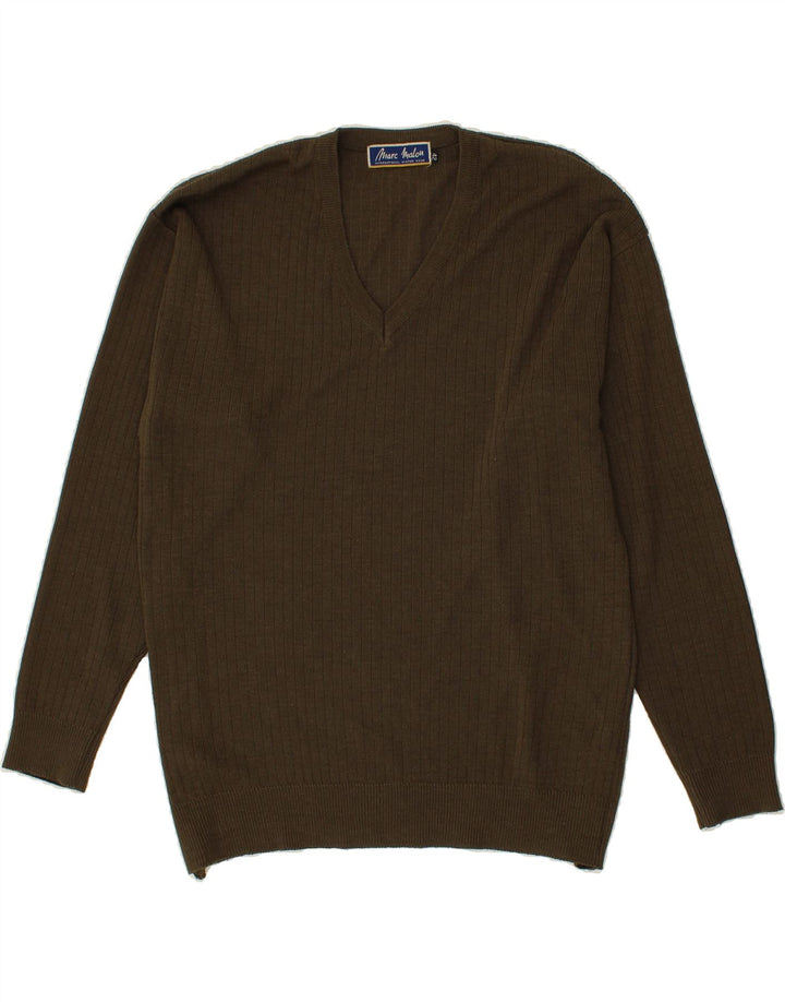 MARC MALOU Mens V-Neck Jumper Sweater UK 42 Large Green Vintage Marc Malou and Second-Hand Marc Malou from Messina Hembry 
