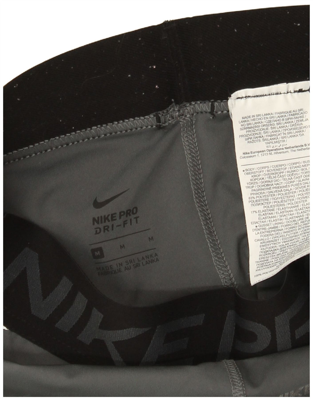 Nike Dame Dri Fit Grafiske Leggings UK 12 Medium Grey Polyester