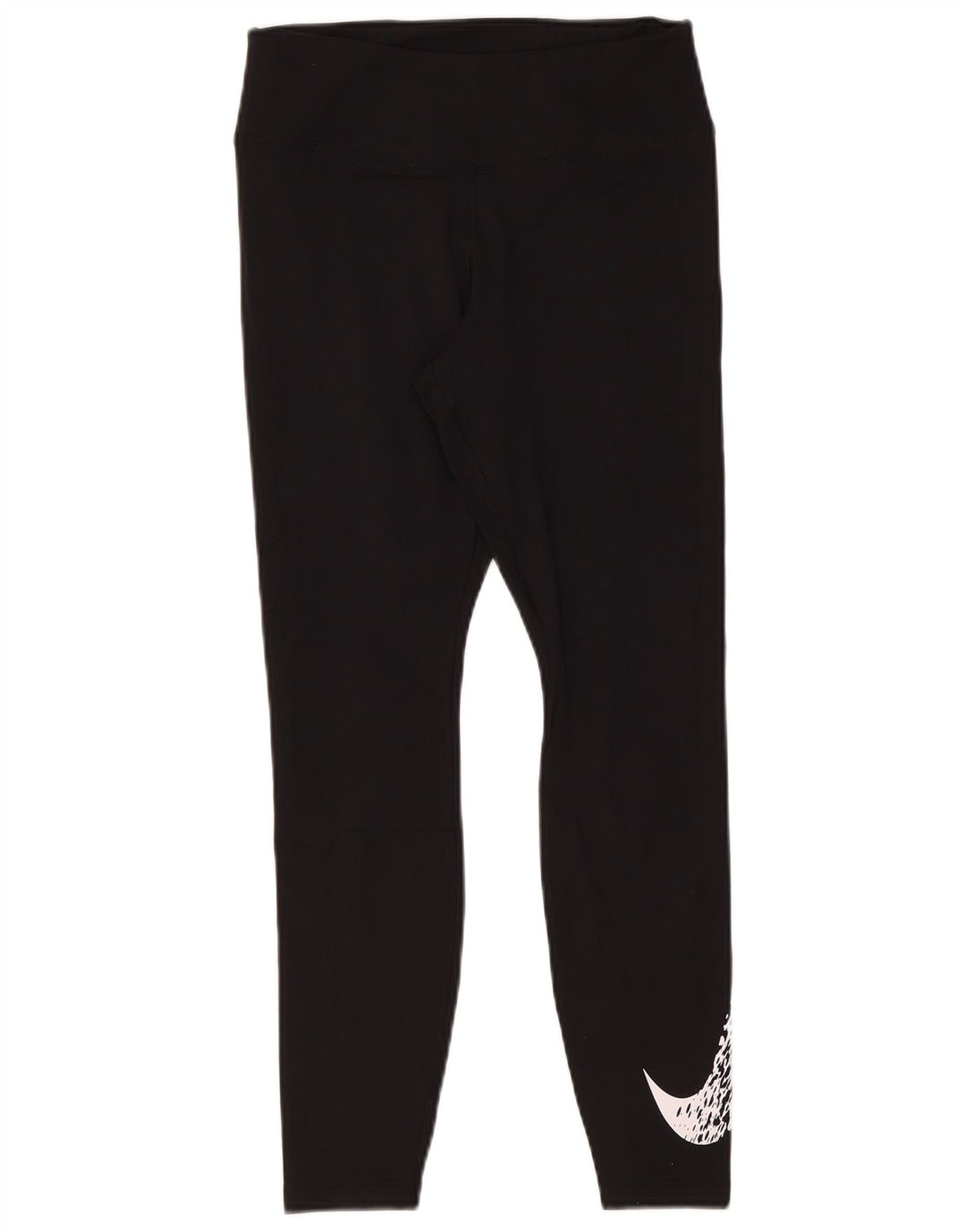 NIKE Dri Fit grafiske leggings til kvinder UK 12 Medium Black Polyester