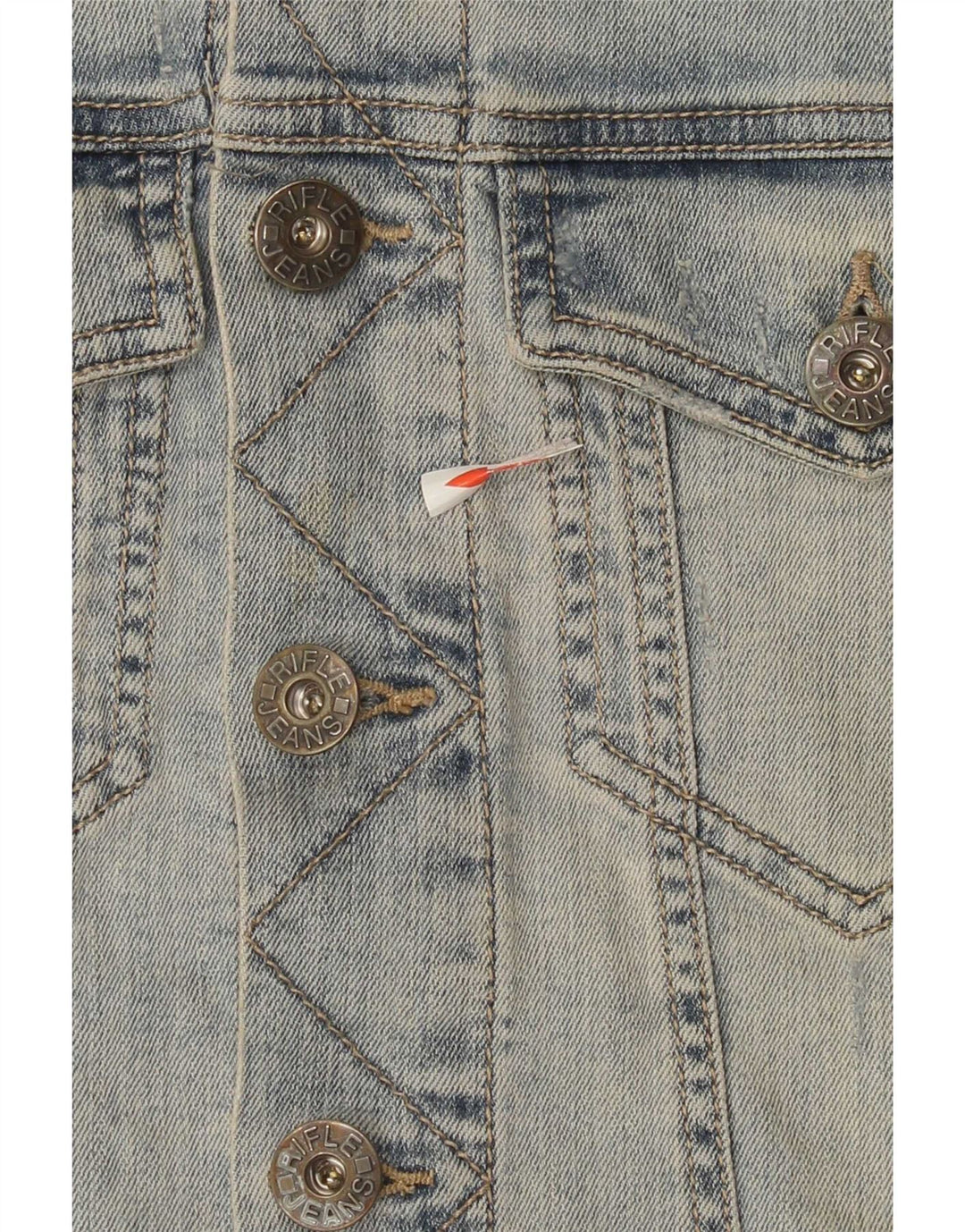 Rifle Herre Denim Gilet UK 38 Medium Blue Cotton