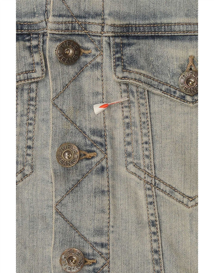 Rifle Herre Denim Gilet UK 38 Medium Blue Cotton