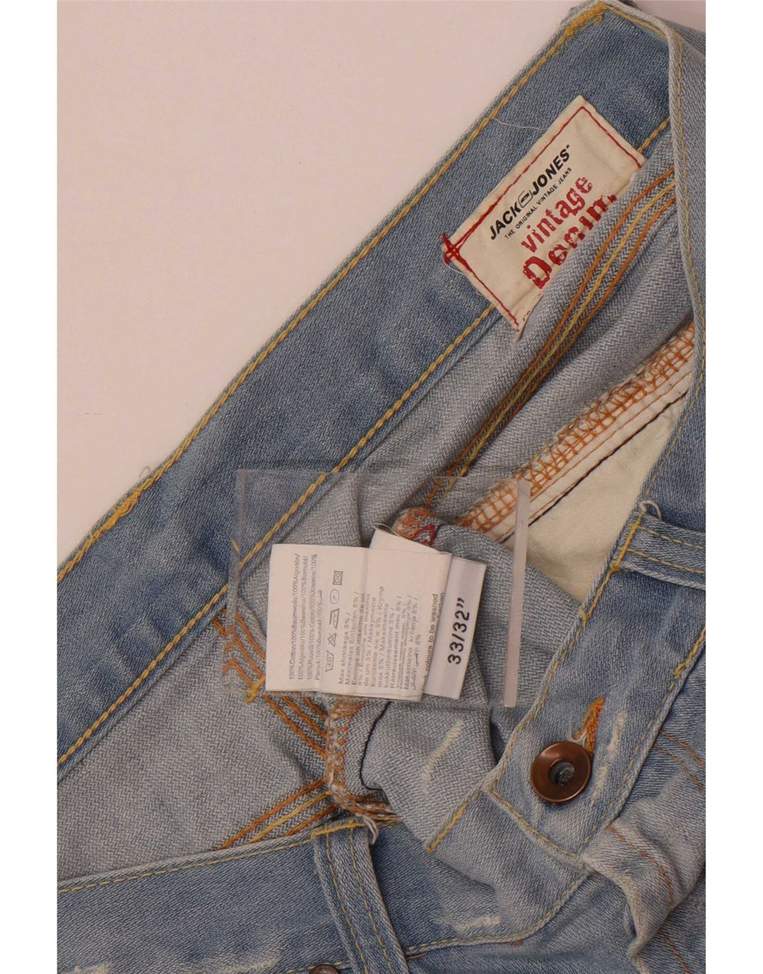 Jack & Jones Herre Distressed Bootcut Jeans W33 L32 Blå Bomuld