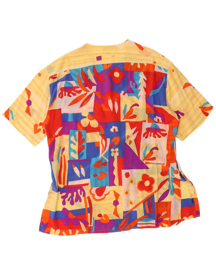 VINTAGE Womens See Through Shirt Blouse IT 46 Large Multicoloured Floral