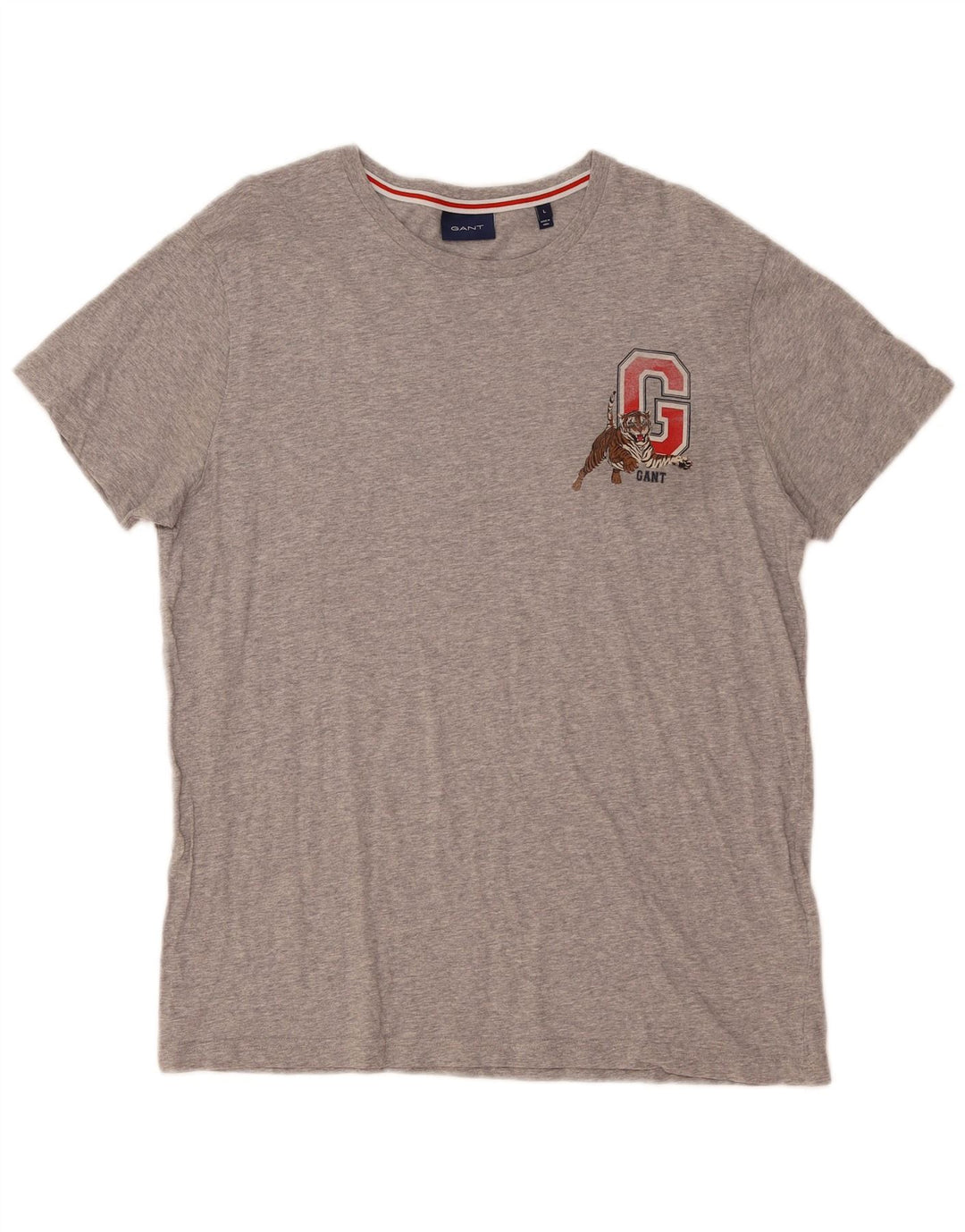 Gant Grafisk T-shirt top til mænd, stor grå bomuld