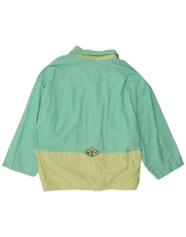 Vintage Dame Oversized Windbreaker Jacket UK 20 2XL Grøn Colourblock