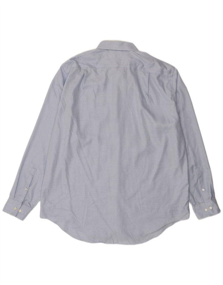 Calvin Klein Herre NON - IRON Slim Shirt Størrelse 18 2XL Blå Bomuld