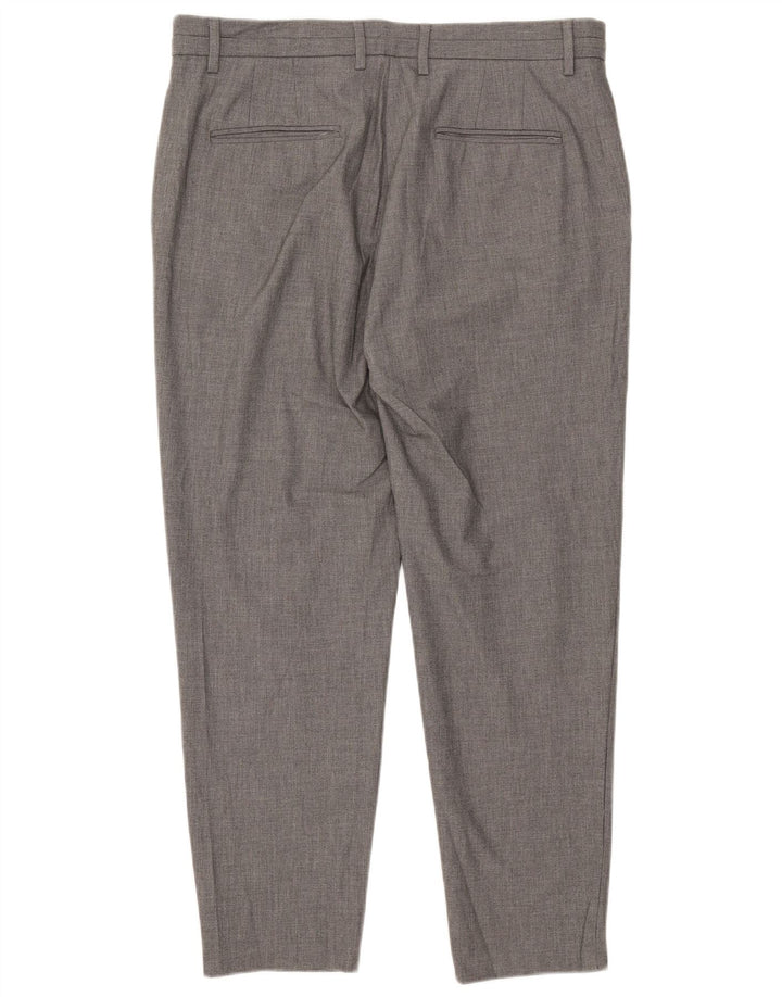 Zara Herre Slim Chino Bukser XL W34 L30 Grå Polyester