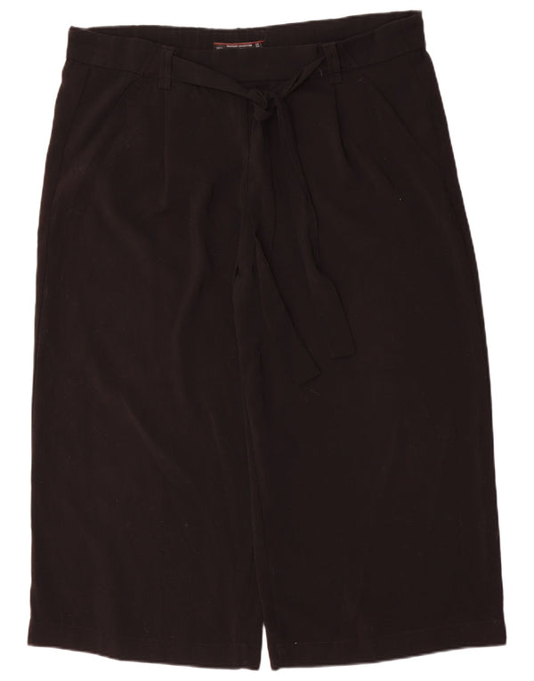 Zara Dame Trafaluc Wide Leg Capri Bukser Large W30 L22 Sort Polyester