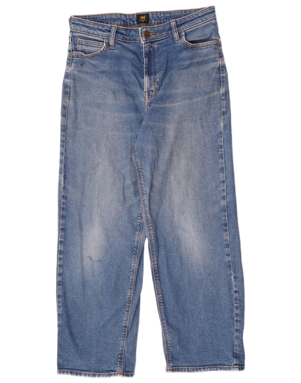 Lee Womens Crop Jeans med brede ben W29 L26 blå bomuld