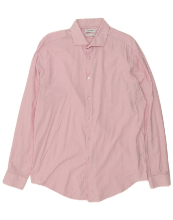 Calvin Klein Herre Slim Fit Skjorte Størrelse 16 1/2 Large Pink Bomuld