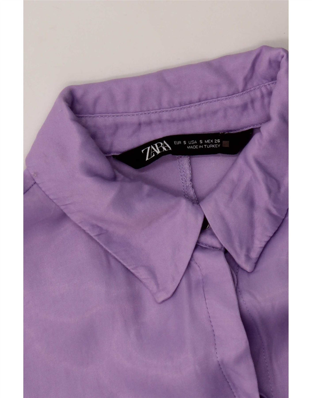 Zara Dame Oversized skjortebluse UK 10 Lille Lilla