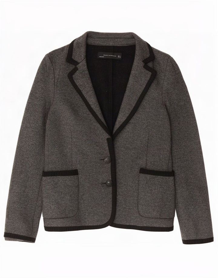 Zara Dame 2 Button Knit Blazer Jacket UK 10 Small Grey