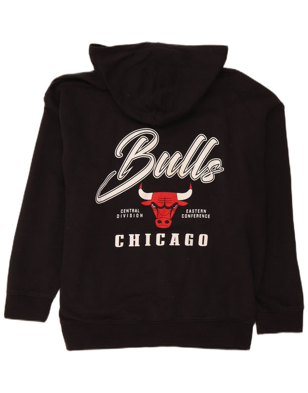 NBA Boys Chicago Bulls Grafisk Loose Fit Hoodie Jumper 13-14 år XL Sort