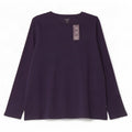 Marks & Spencer Dame Top Langærmet UK 22 2XL Navy Blue Cotton