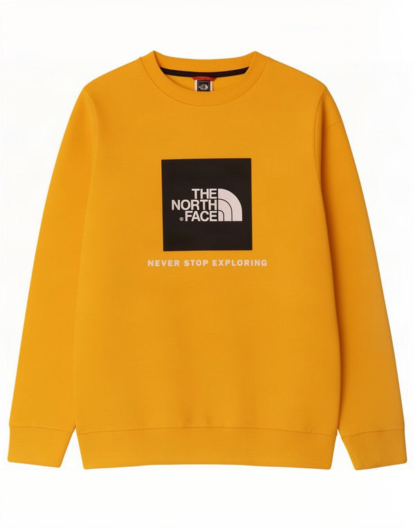 The North Face Dame Grafisk Oversized Sweatshirt Jumper UK 6 XS Gul