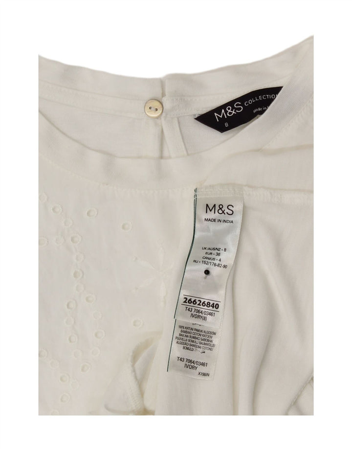 Marks & Spencer Damebluse Top UK 8 Small White Modal