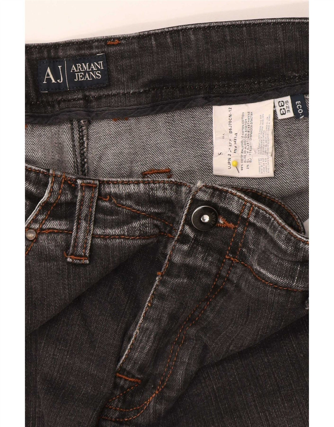 Armani Skinny Jeans til mænd W33 L30 Grå bomuld