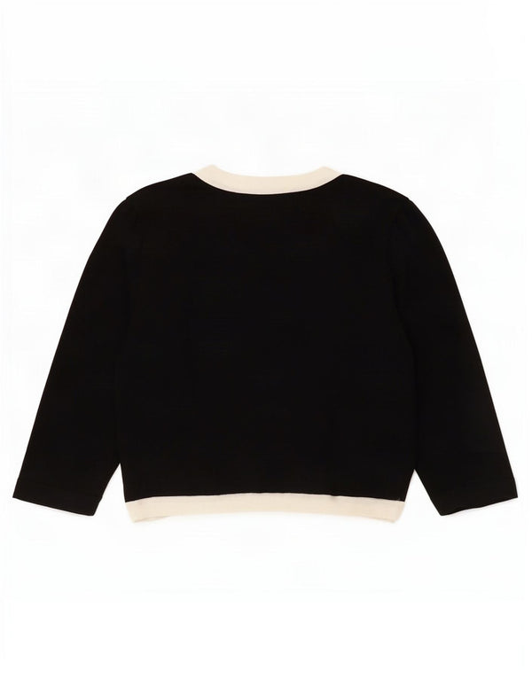Monsoon Dame 3/4 ærmet Crop Cardigan Top UK 14 Large Black Colourblock