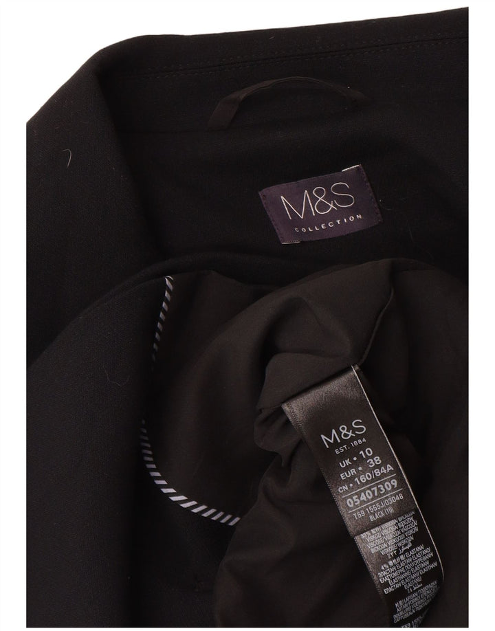 Marks & Spencer Dame Dobbeltradet Blazer Jacket UK 10 Small Black