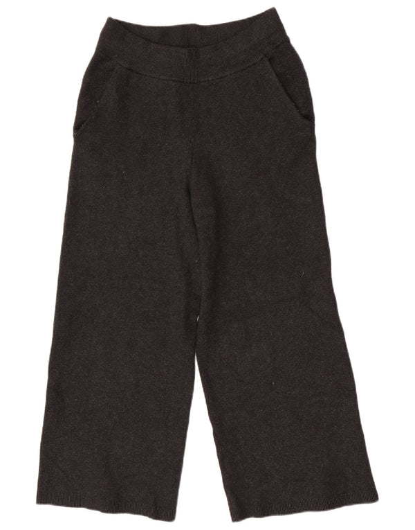 Massimo Dutti Dame Strik Træningsdragt Bukser med brede ben UK 4 XS Sort
