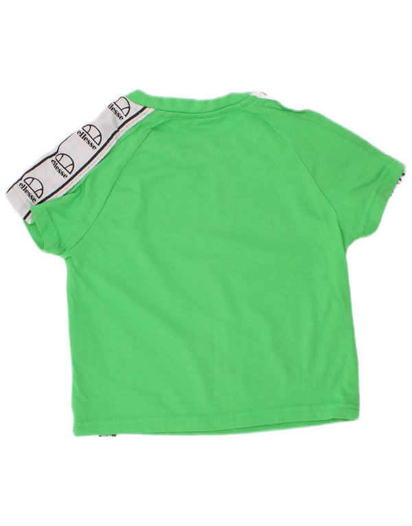 Ellesse Boys Grafisk T-Shirt Top 3-4 År Grøn Colourblock Bomuld
