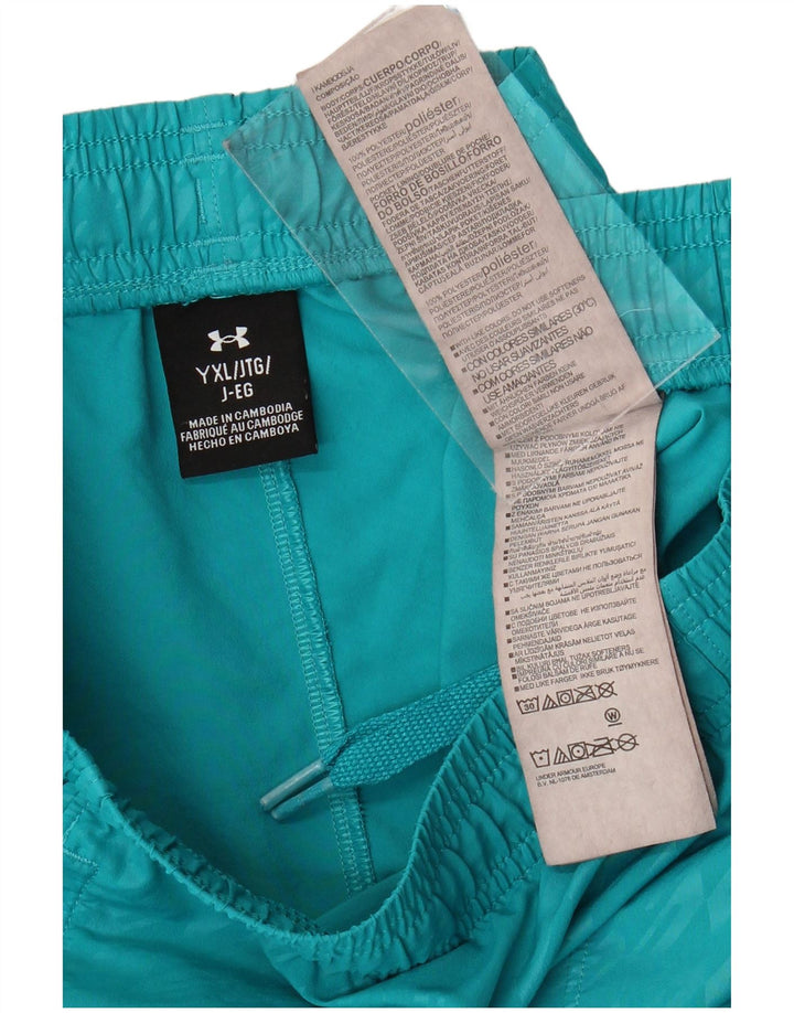 UNDER ARMOUR Sportsshorts til drenge 13-14 år XL Turkis Geometrisk