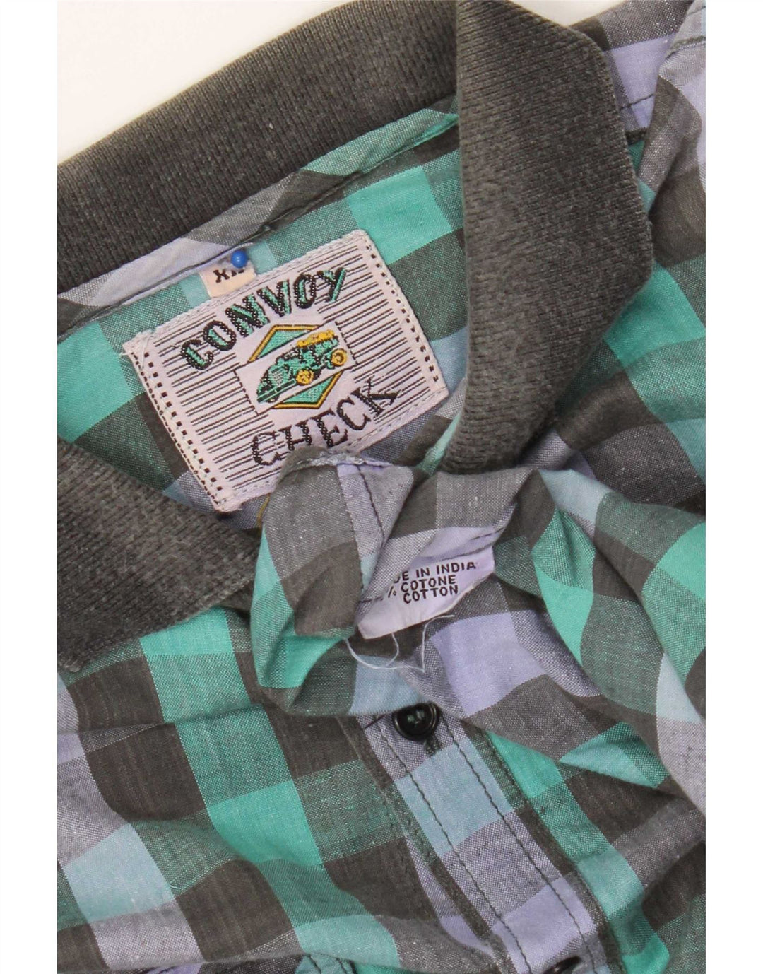 Vintage herreskjorte XL flerfarvet Gingham bomuld