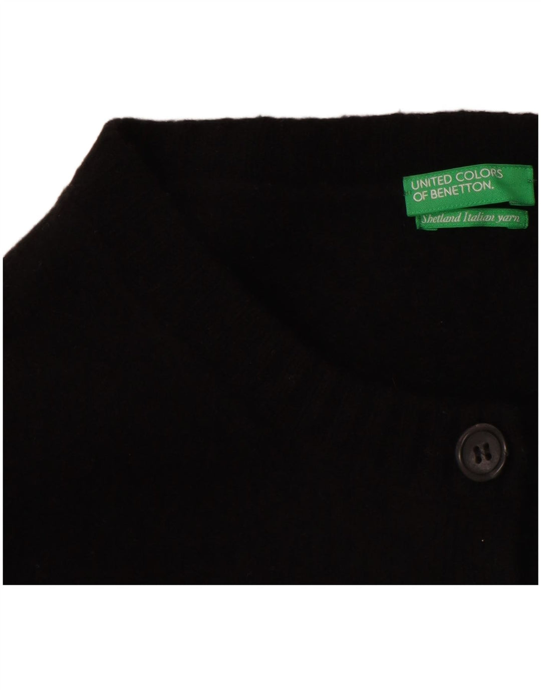 Benetton Dame Cardigan Sweater UK 10 Lille Sort