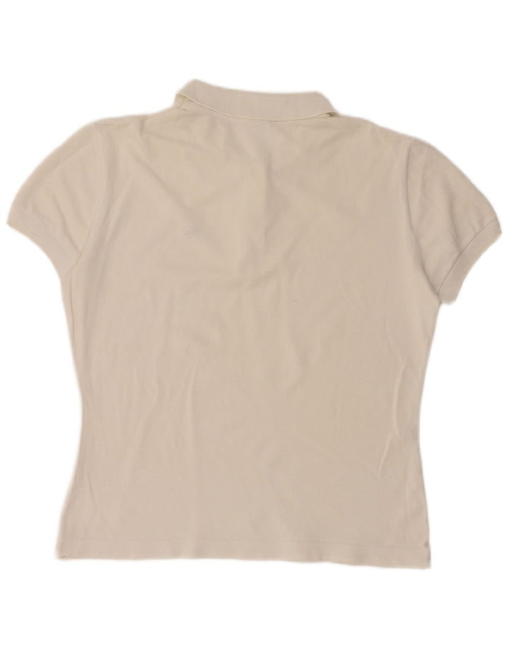 Lacoste Dame Polo Shirt Størrelse 46 XL Hvid Bomuld
