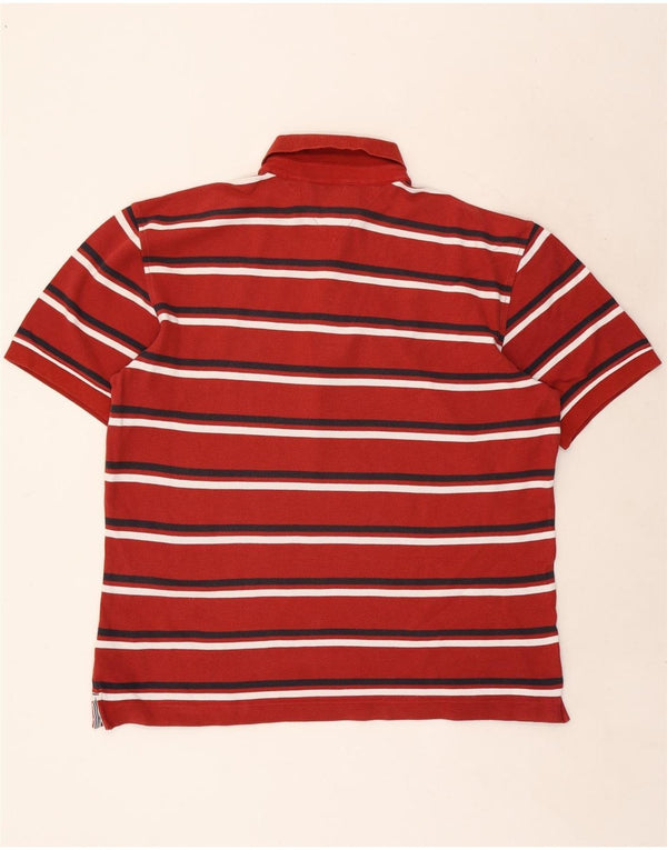 Tommy Hilfiger herre poloshirt XL rødstribet bomuld