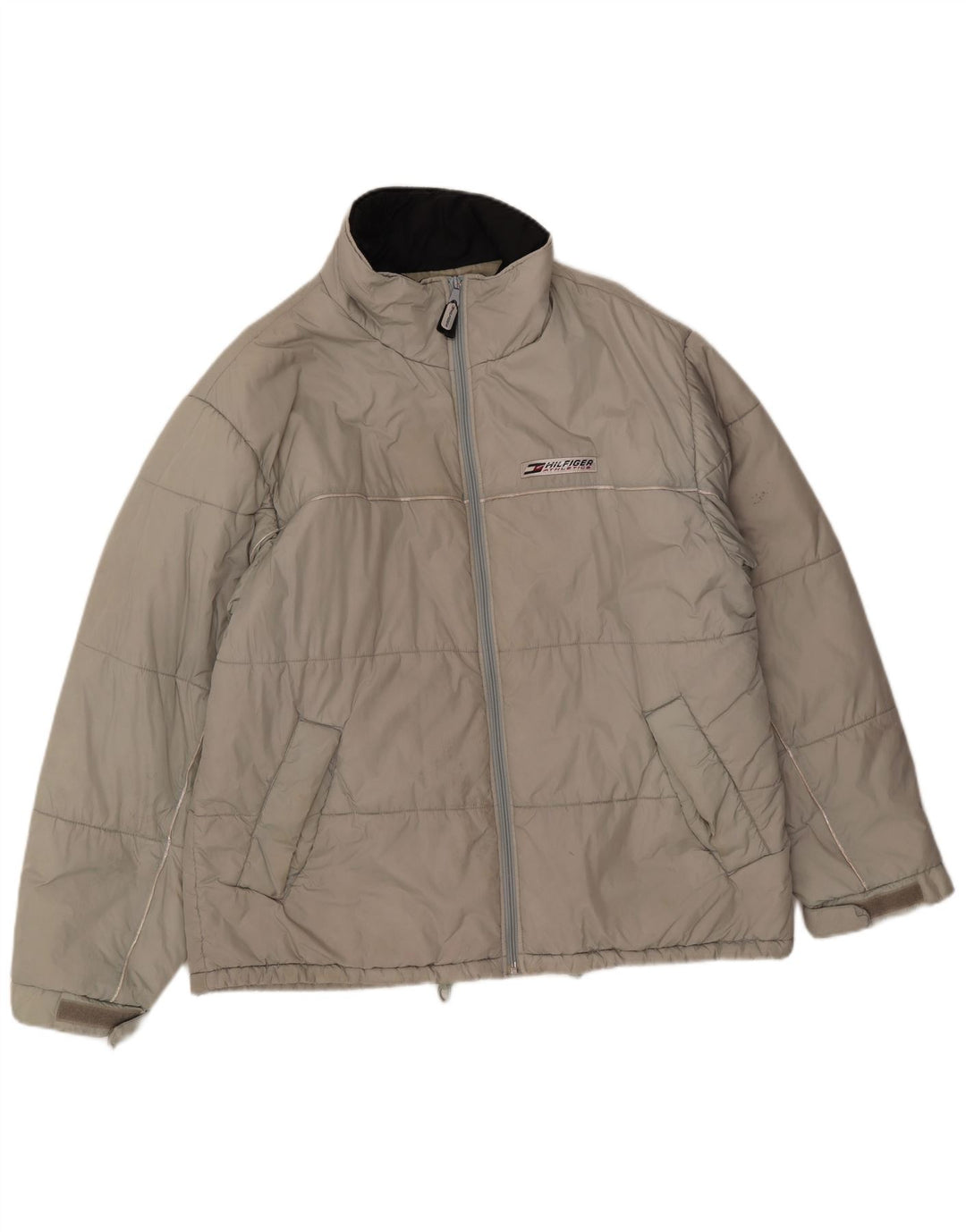 Tommy Hilfiger Herre Liner Polstret Jakke UK 40 Stor Grå Nylon