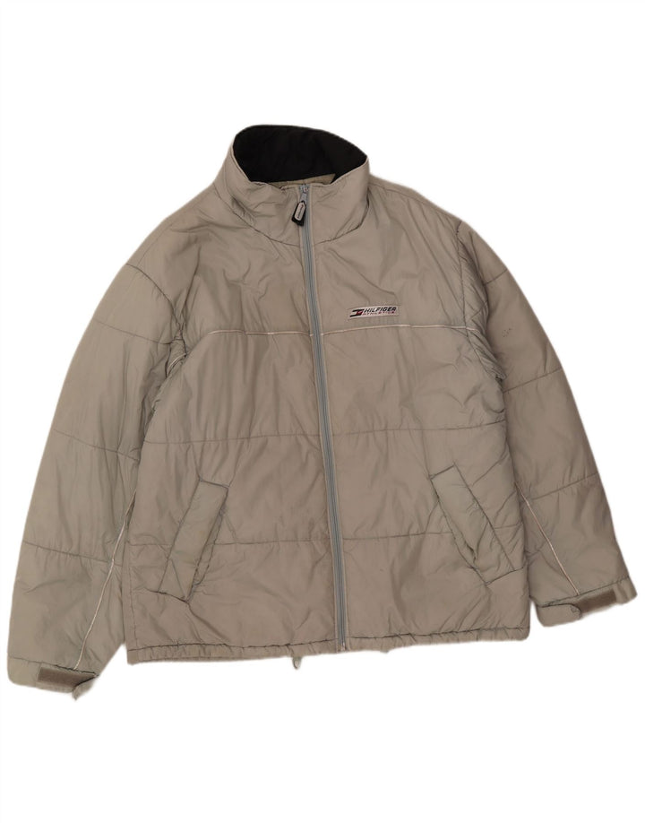 Tommy Hilfiger Herre Liner Polstret Jakke UK 40 Stor Grå Nylon