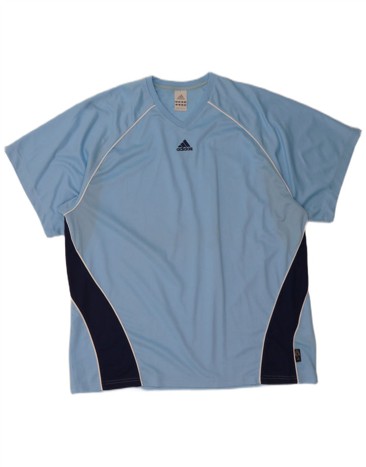 Adidas Herre Climalite T-Shirt Top XL Blå Colourblock Polyester