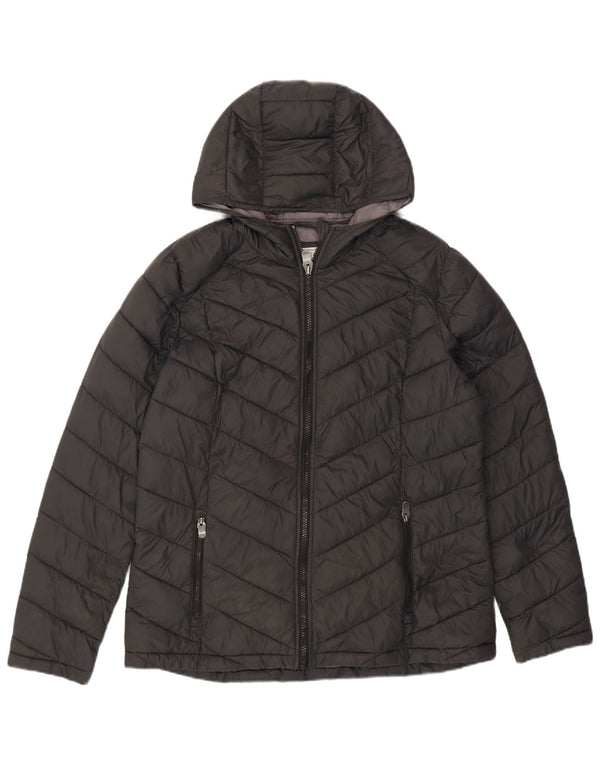 Fat Face Dame Hætte Polstret Jakke UK 14 Stor Grå Nylon