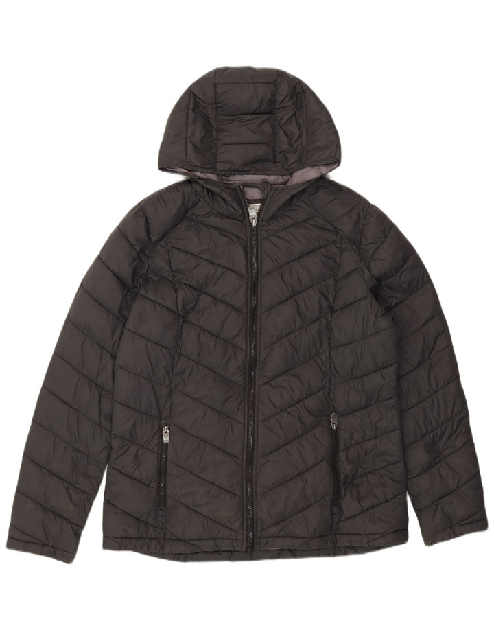 Fat Face Dame Hætte Polstret Jakke UK 14 Stor Grå Nylon