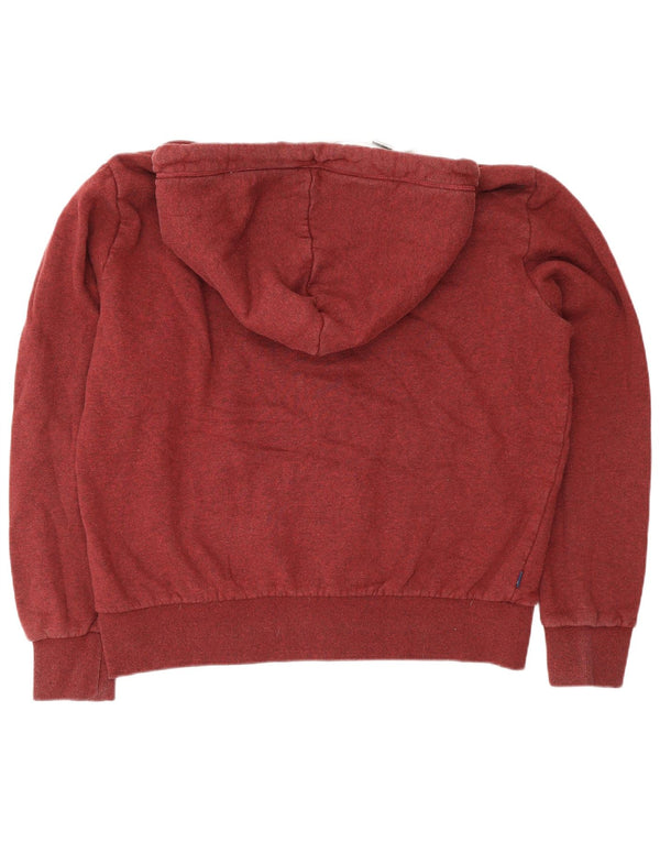 Superdry Mens Zip Hoodie Sweater 2XL Burgundy Cotton