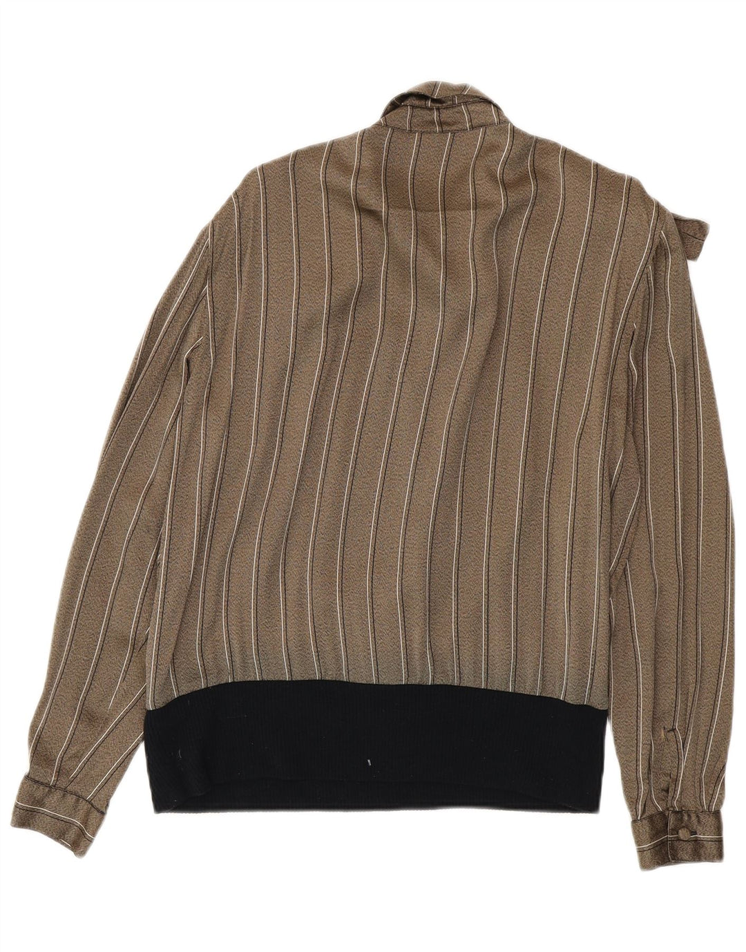 Vintage Kvinders Militær Oversized Bluse Top IT 44 Medium Khaki stribet