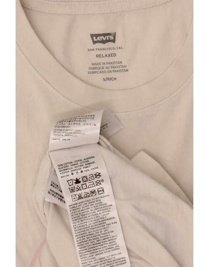 Levi's Herre afslappet grafisk T-shirt top lille hvid bomuld