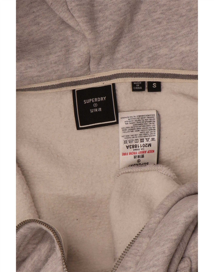 Superdry Hættetrøje med lynlås til mænd, lille grå bomuld